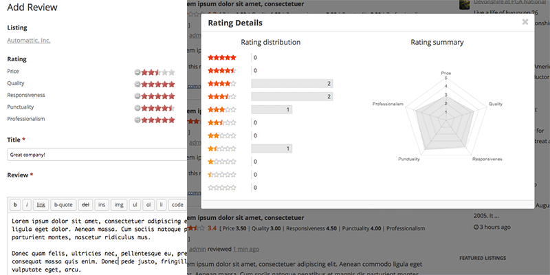 Multi-criteria Rating and Rating Charts